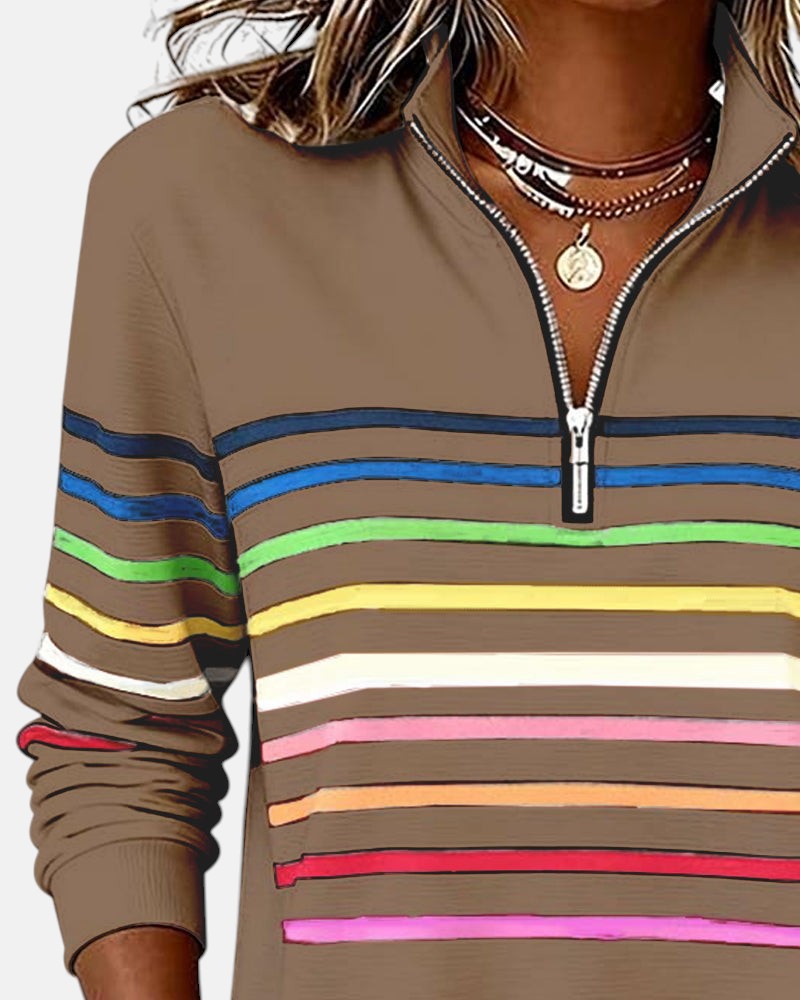Vienna | Rainbow Half-Zip Sweatshirt