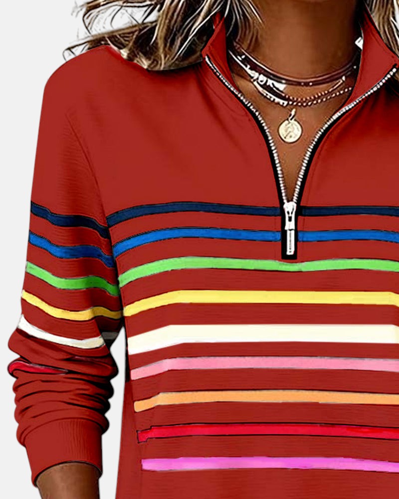 Vienna | Rainbow Half-Zip Sweatshirt