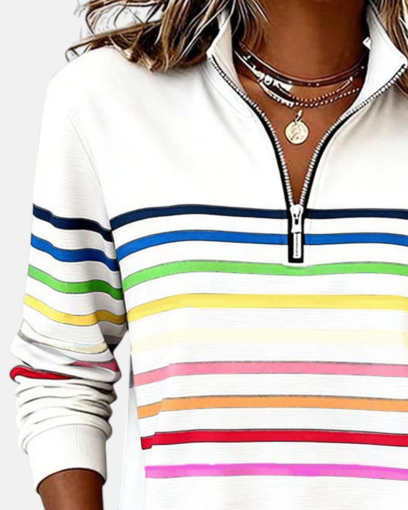 Vienna | Rainbow Half-Zip Sweatshirt