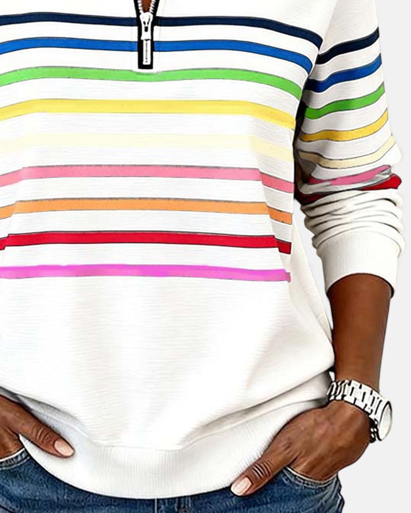 Vienna | Rainbow Half-Zip Sweatshirt