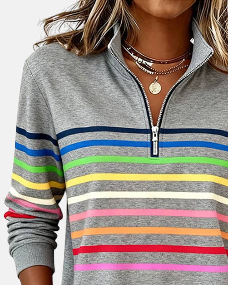 Vienna | Rainbow Half-Zip Sweatshirt