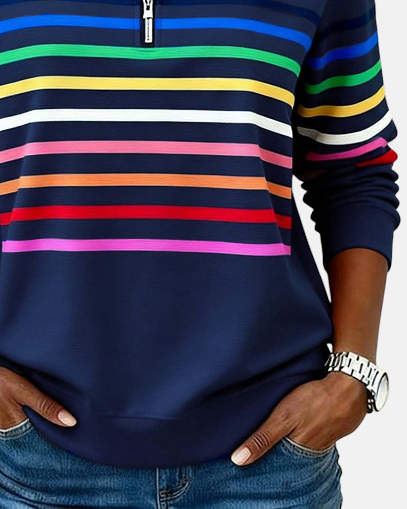 Vienna | Rainbow Half-Zip Sweatshirt