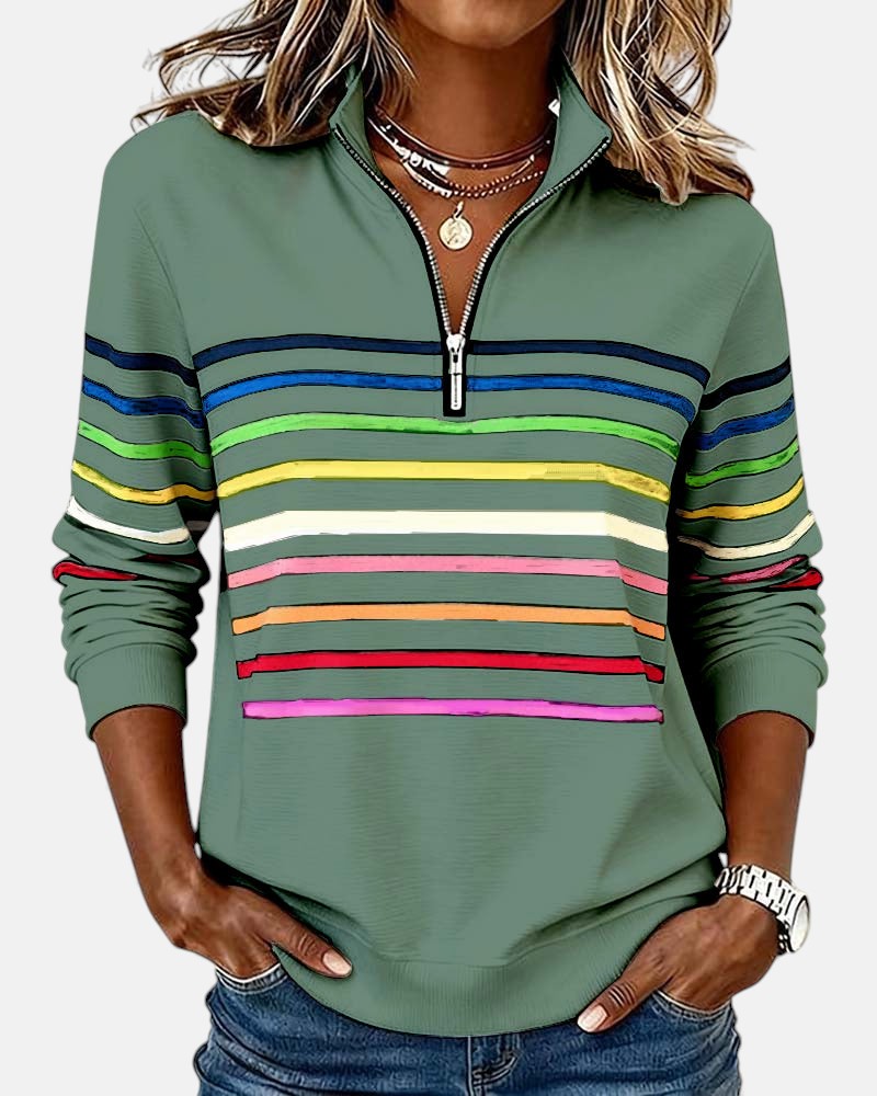 Vienna | Rainbow Half-Zip Sweatshirt
