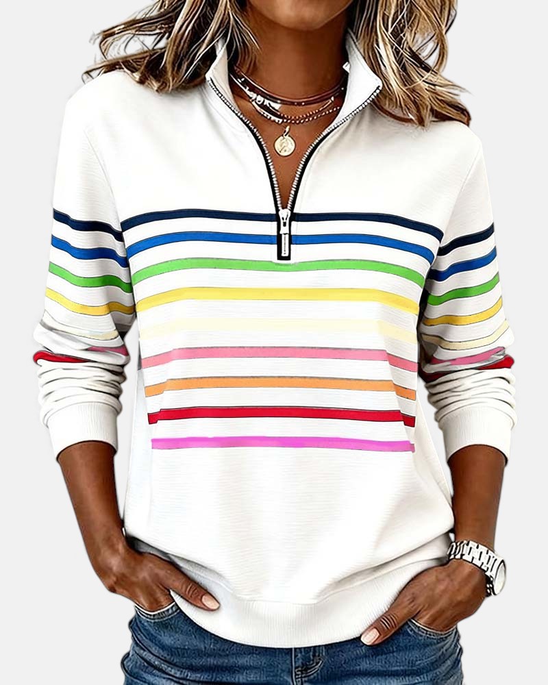 Vienna | Rainbow Half-Zip Sweatshirt