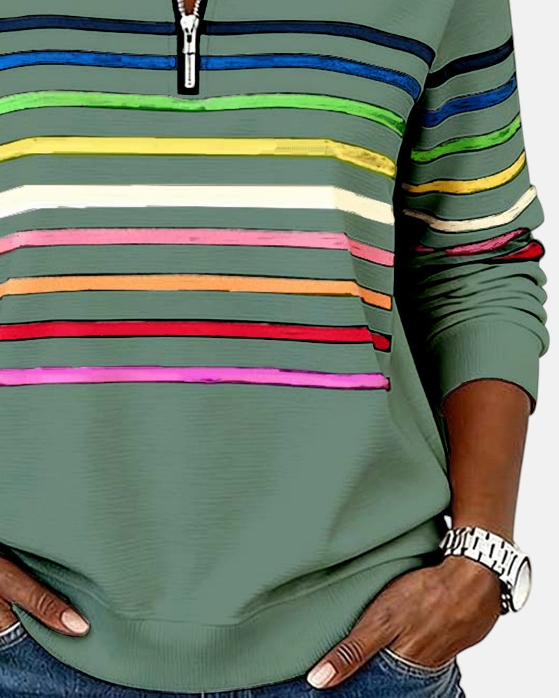 Vienna | Rainbow Half-Zip Sweatshirt