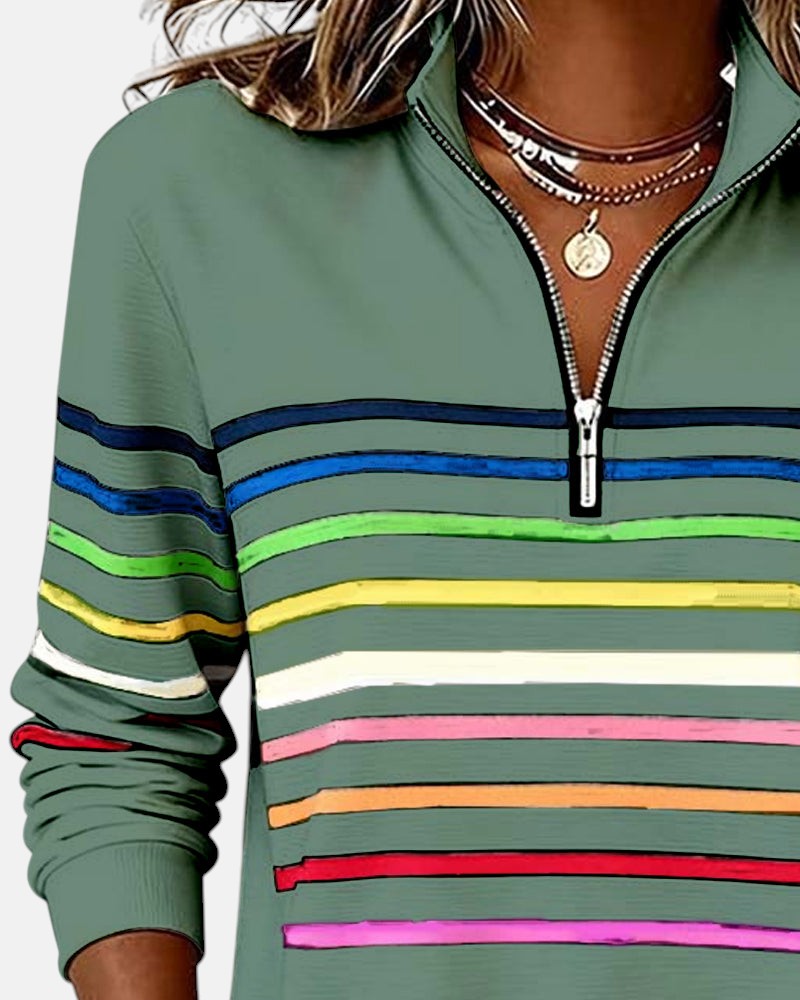 Vienna | Rainbow Half-Zip Sweatshirt