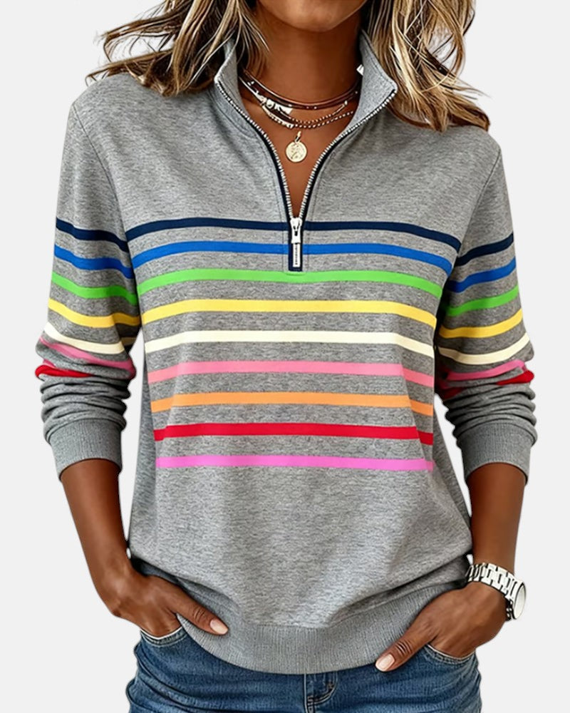 Vienna | Rainbow Half-Zip Sweatshirt