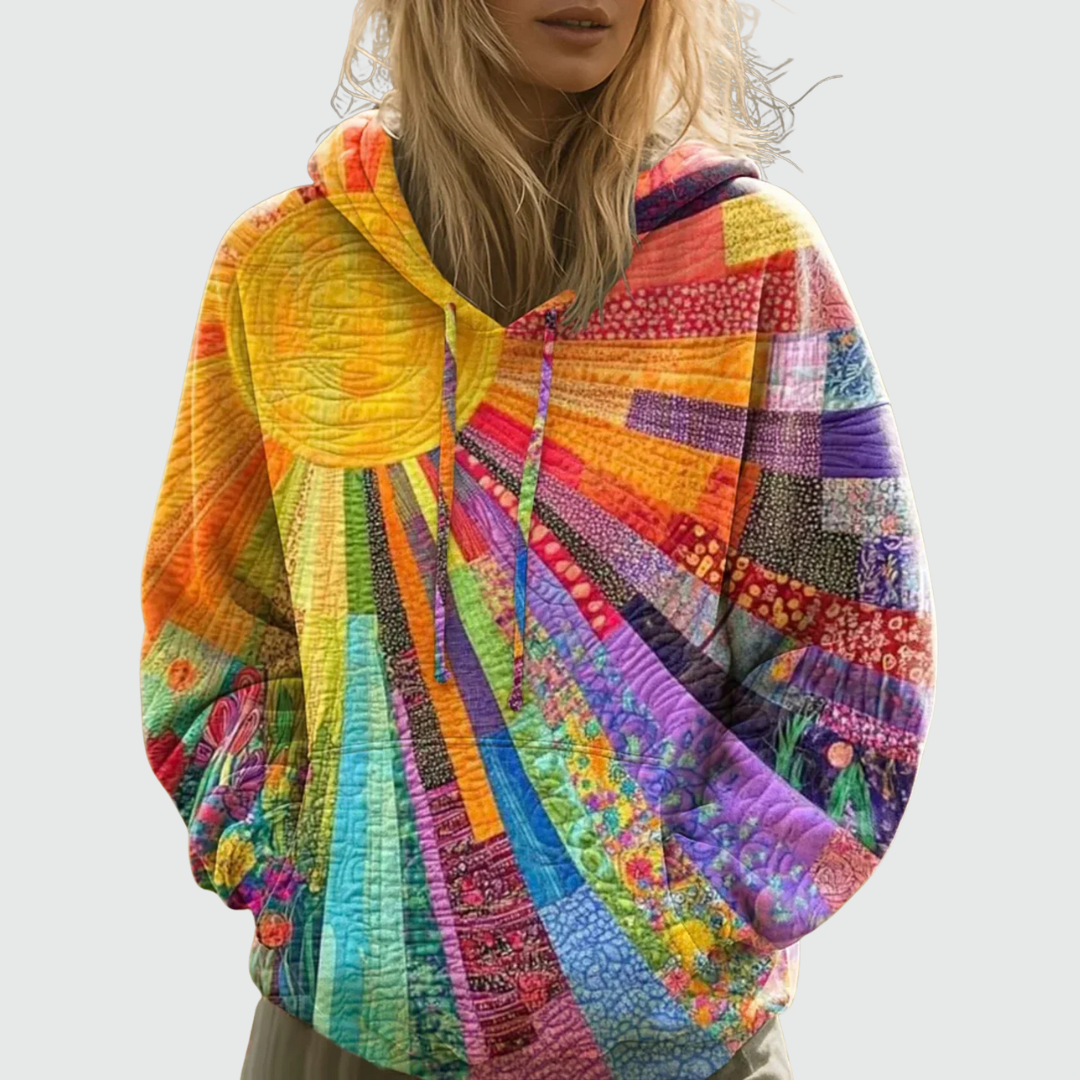 Laura | Bohemian Multicolor Patchwork Hoodie