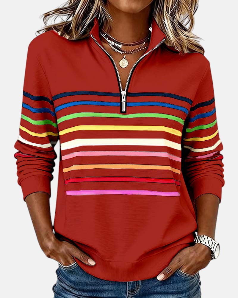 Vienna | Rainbow Half-Zip Sweatshirt