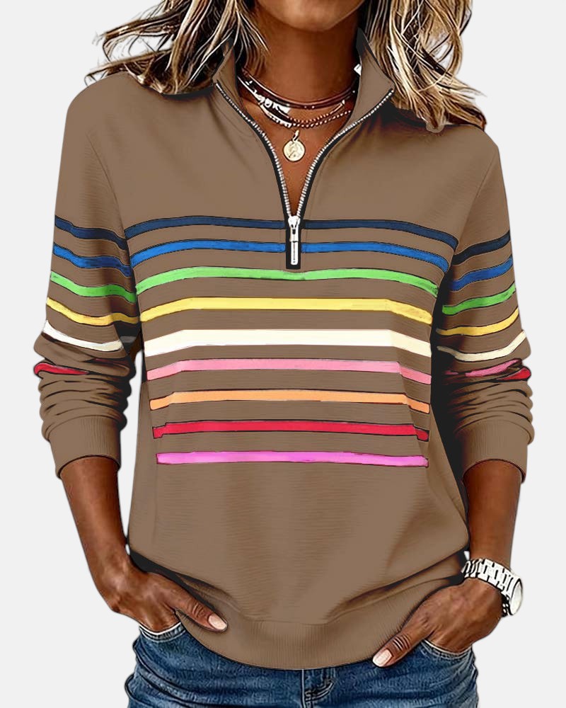 Vienna | Rainbow Half-Zip Sweatshirt