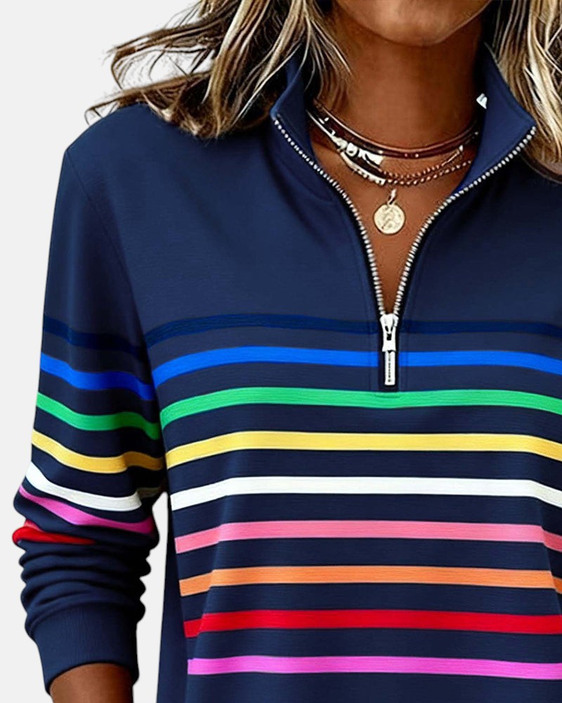 Vienna | Rainbow Half-Zip Sweatshirt
